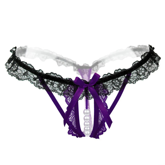 String Sexy Dentelle à Perle
