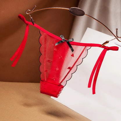 String Sexy Dentelle avec Nœud