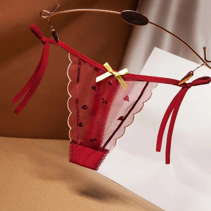 String Sexy Dentelle avec Nœud