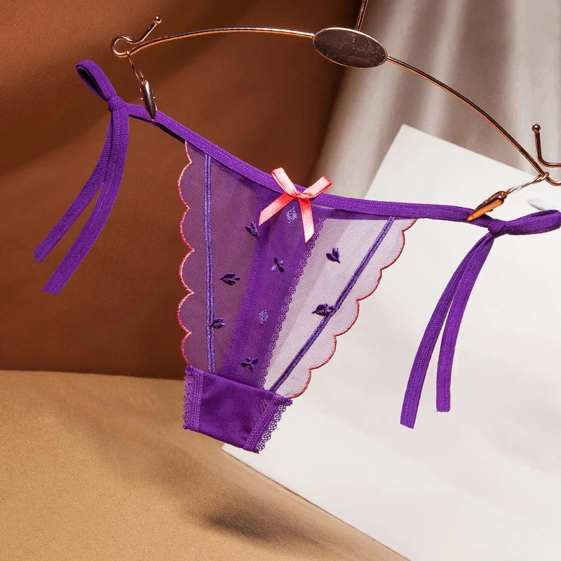 String Sexy Dentelle avec Nœud
