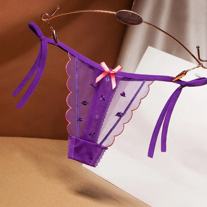 String Sexy Dentelle avec Nœud