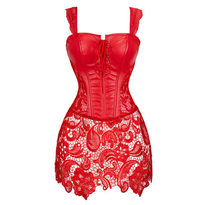 Lingerie sexy en cuir et dentelle