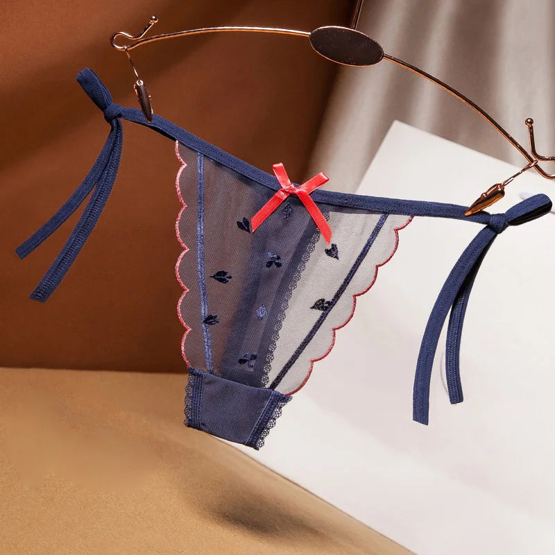 String Sexy Dentelle avec Nœud
