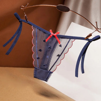 String Sexy Dentelle avec Nœud