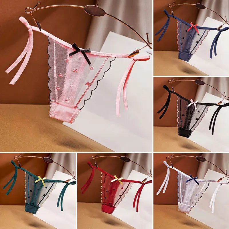 String Sexy Dentelle avec Nœud