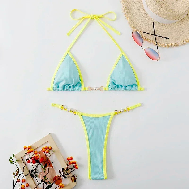 Bikini string à perles